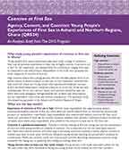 Cover of Coercion at First Sex - Agency, Consent, and Coercion: Young People's Experiences of First Sex in Ashanti and Northern Regions, Ghana (QRS24) - Analysis Brief (English)