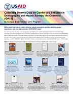 Cover of Collecting Diverse Data on Gender and Sexuality in Demographic and Health Surveys: An Overview (OP15) – Analysis Brief (English)