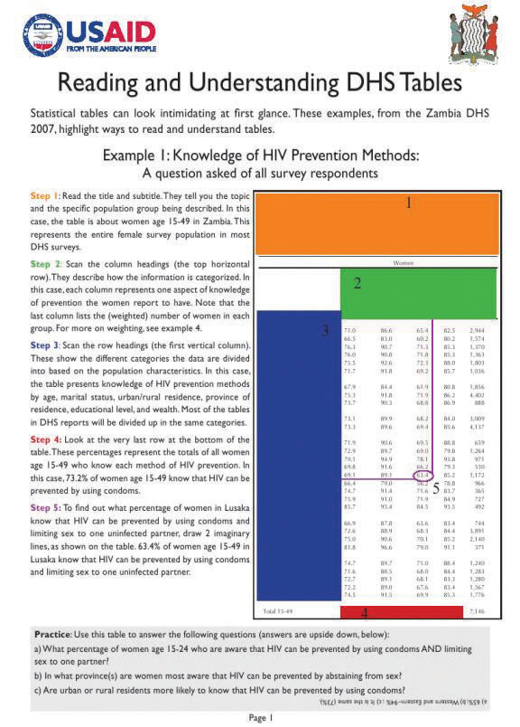 Cover of Reading DHS Tables (Zambia 2007) (English)