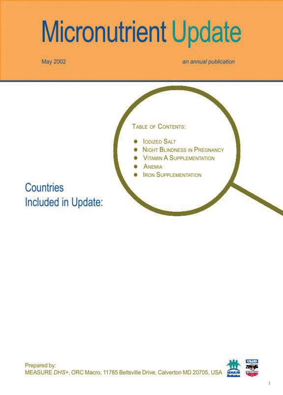 Cover of Micronutrient Update 2002 (English)