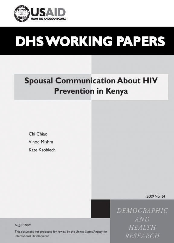 Cover of Spousal Communication About HIV Prevention in Kenya (English)