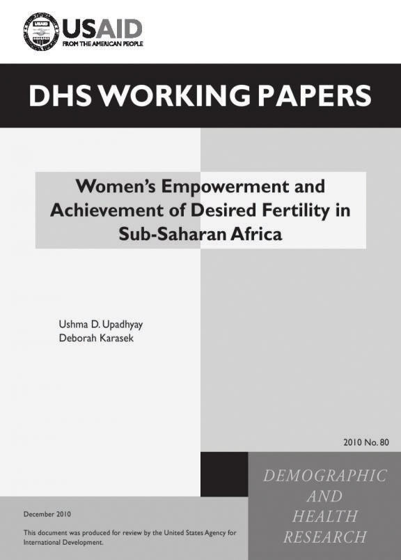 Cover of Women's Empowerment and Achievement of Desired Fertility in Sub-Saharan Africa (English)