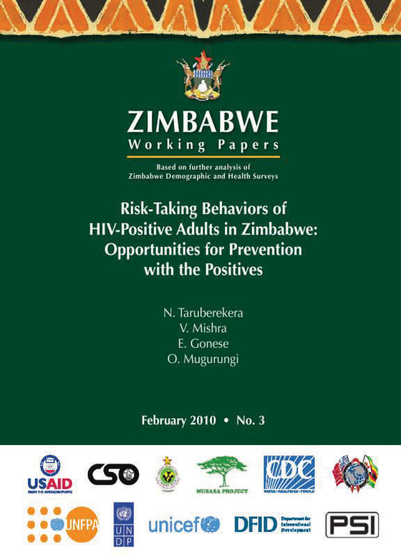 Cover of Risk-Taking Behaviors of HIV-Positive Adults in Zimbabwe: Opportunities for Prevention with the Positives (English)