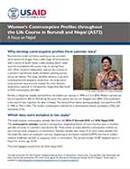 Cover of A Focus on Nepal: Women's Contraceptive Profiles throughout the Life Course in Burundi and Nepal (AS72) Analysis Briefs (English)