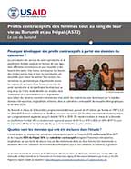 Cover of Profils contraceptifs des femmes tout au long de leur
vie au Burundi et au Népal (AS72) Analysis Briefs (French)