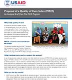 Cover of Proposal of a Quality of Care Index (MR29) Analysis Brief (English)