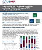 Cover of Contraceptive Use, Method Mix, and Method Availability: A Multilevel Analysis (AS74) Analysis Brief (English)