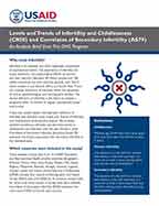 Cover of Levels and Trends of Infertility and Childlessness (CR50) and Correlates of Secondary Infertility (AS79) - Analysis Brief (English)