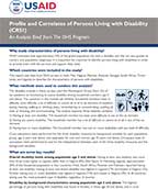 Cover of Profile and Correlates of Persons Living with Disability (CR51) - Analysis Brief (English)
