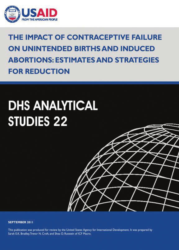 Cover of The Impact of Contraceptive Failure on Unintended Births and Induced Abortions: Estimates and Strategies for Reduction (English)