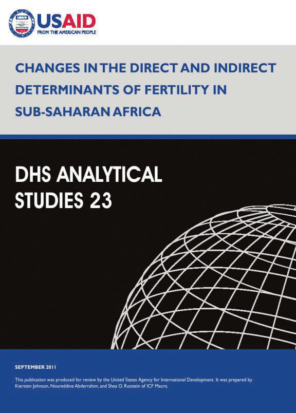 Cover of Changes in the Direct and Indirect Determinants of Fertility in Sub-Saharan Africa (English)