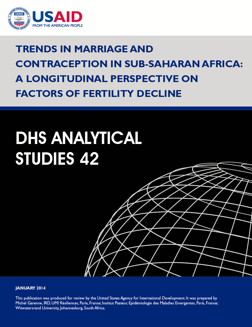Cover of Trends in Marriage and Contraception in Sub-Saharan Africa: A Longitudinal Perspective on Factors of Fertility Decline (English)