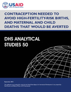 Cover of Contraception Needed to Avoid High-Fertility-Risk Births, and Maternal and Child Deaths That Would Be Averted (English)
