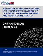 Cover of Variations in Health Outcomes with Alternative Measures of Urbanicity, Using Demographic and Health Surveys 2013-18 (English)
