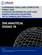 Cover of Comparing Ideal and Completed Family Size: A Focus on Women in Low-and Middle-Income Countries with Unrealized Fertility (English)