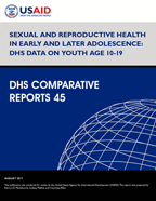 Cover of Sexual and Reproductive Health in Early and Later Adolescence: DHS Data on Youth Age 10-19 (English)