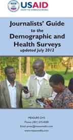 Cover of Journalists' Guide to the Demographic and Health Surveys - updated July 2012 (English)