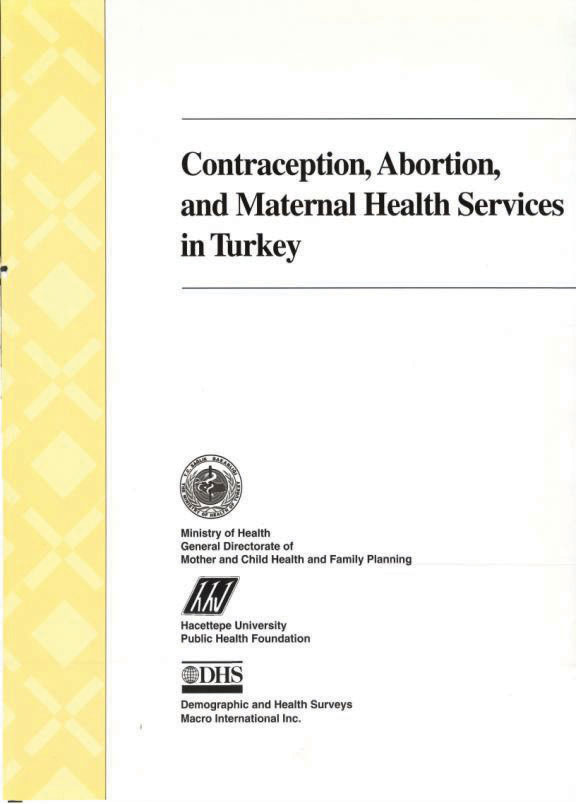 Cover of Contraception, Abortion and Maternal Health Services in Turkey (English)