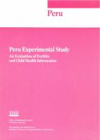 Cover of Peru Experimental, 1986 - Final Report (Experimental Study) (English)