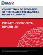 Cover of Consistency of Reporting of Terminated Pregnancies in DHS Calendars (English)