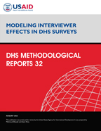 Cover of Modeling Interviewer Effects in DHS Surveys (English)