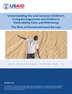 Cover of Understanding the Link between Children's Living Arrangements and Children's Vulnerability, Care, and Well-being: The Role of Household-based Surveys (English)