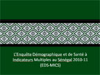 Cover of Senegal: DHS, 2010-11 - Survey Presentations (French)