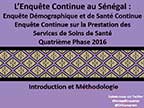 Cover of Senegal: DHS, SPA, 2016 - Survey Presentations (French)