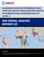 Cover of Guidance and Recommendations for the Use of Indicator Estimates at Subnational Administrative Level 2 (English)
