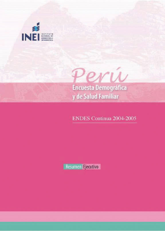 Cover of Peru DHS, 2004-06 - Summary Report Continuous (2004-2005) (Spanish)