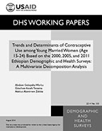 Cover of Trends and Determinants of Contraceptive Use among Young Married Women (Age 15-24) Based on the 2000, 2005, and 2011 Ethiopian Demographic and Health Surveys: A Multivariate Decomposition Analysis (English)