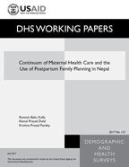 Cover of Continuum of Maternal Health Care and the Use of Postpartum Family Planning in Nepal (English)