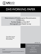 Cover of Determinants of Contraceptive Discontinuation in Indonesia: Further Analysis of the 2017 Demographic and Health Survey (English)