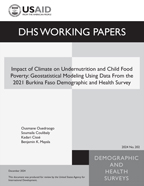 Cover of Impact of Climate on Undernutrition and Child Food Poverty: Geostatistical Modeling Using Data From the 2021 Burkina Faso Demographic and Health Survey (English)