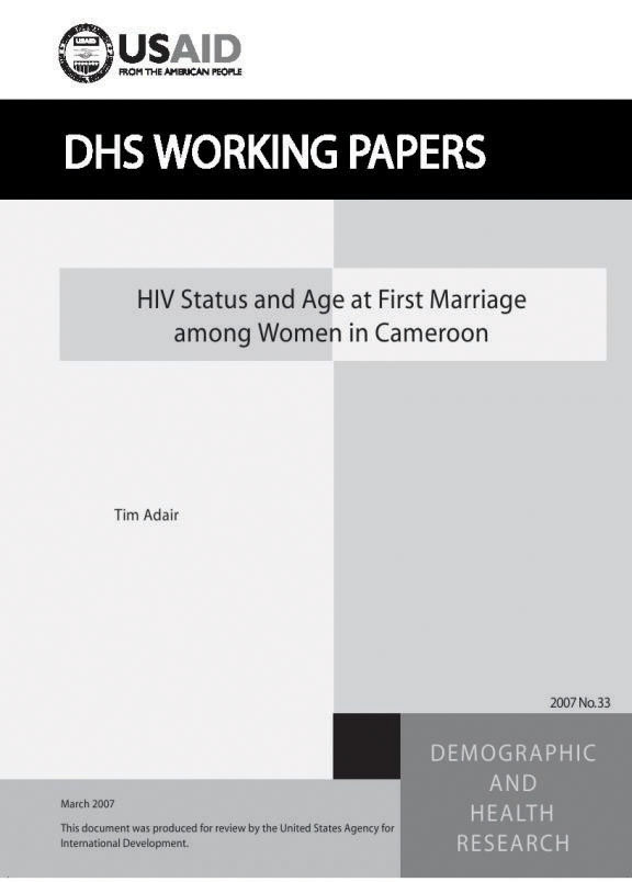 Cover of HIV Status and Age at First Marriage among Women in Cameroon (English)