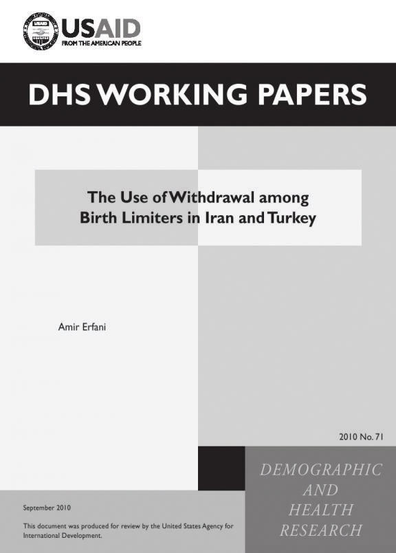 Cover of The Use of Withdrawal among Birth Limiters in Iran and Turkey (English)
